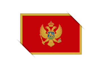 Montenegro flag - rectangle colorful flag representing a country cultural identity and heritage. The essence of national pride and unity. Attached by the corners in a paper album