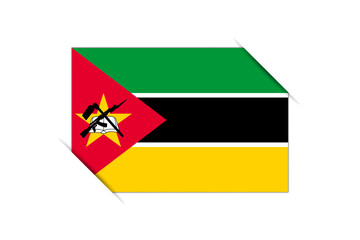 Mozambique flag - rectangle colorful flag representing a country cultural identity and heritage. The essence of national pride and unity. Attached by the corners in a paper album