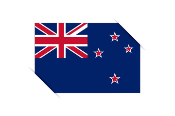 Fototapeta premium New Zealand flag - rectangle colorful flag representing a country cultural identity and heritage. The essence of national pride and unity. Attached by the corners in a paper album