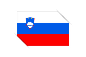 Slovenia flag - rectangle colorful flag representing a country cultural identity and heritage. The essence of national pride and unity. Attached by the corners in a paper album