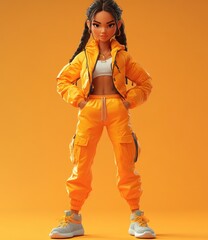 3D Cartoon Character Nerd Larry with Crossed Hands in Vibrant Clothing