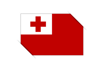 Obraz premium Tonga flag - rectangle colorful flag representing a country cultural identity and heritage. The essence of national pride and unity. Attached by the corners in a paper album
