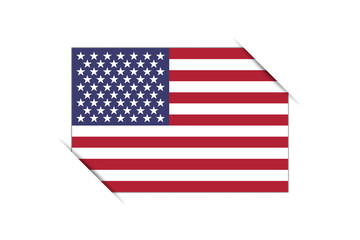 Obraz premium United States of America flag - rectangle colorful flag representing a country cultural identity and heritage. The essence of national pride and unity. Attached by the corners in a paper album