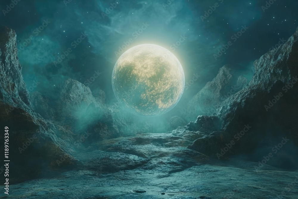 Canvas Prints enigmatic planet set against a cosmic backdrop inviting viewers into the depths of space and imagina