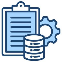 Data Integration Icon Lineal Blue Style