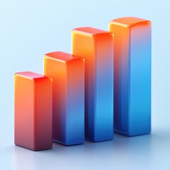 A series of colorful 3D bar graphs representing data growth.