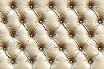 Fototapeta premium Diamond-Tufted Beige Leather Upholstery Texture