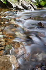Water flowing in a river in British Columbia.
