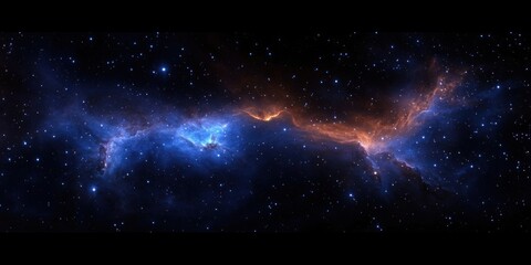 Vibrant Nebula and Starfield Cosmic Scene Digital Art Full Sphere Panoramic Background