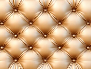 Naklejka premium Gold Leather Upholstery Texture with Button Tufting