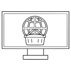 online shop illustration hand drawn outline vector