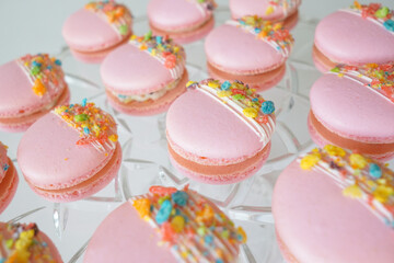 colorful macaroons on a table