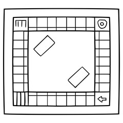 board game illustration hand drawn outline vector