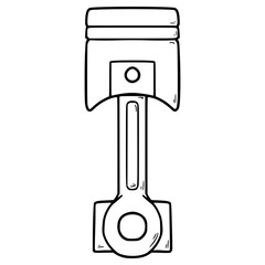 piston illustration hand drawn outline vector