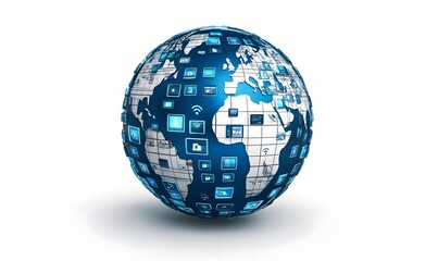 Global network connection, digital world, internet technology.