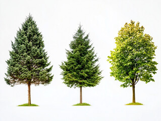 Obraz premium Nature’s Showcase – Trees on a Plain White Surface