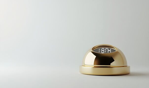 Gold dome showing 18h on a white background.