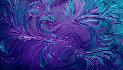 Obraz premium Intricate swirls of purple and teal create a mesmerizing abstract art piece.