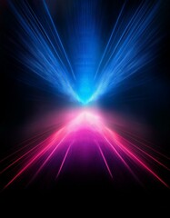 Fototapeta premium Abstract light streaks converging in vibrant pink and blue.