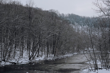 Winter along the Loyalhanna Dam in Western Pennsylvania.