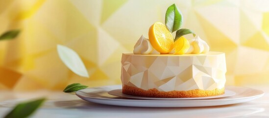 Delightful lemon tart dessert with zesty citrus flavors and a creamy indulgent texture served artfully on a plate