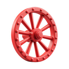 Obraz premium Red Wheel on Transparent Background