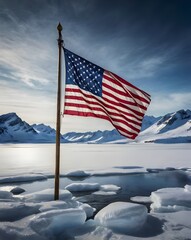 US flag American winter landscape snow background wallpaper arctic greenland canada