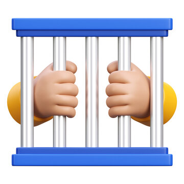 3d render hands in prison