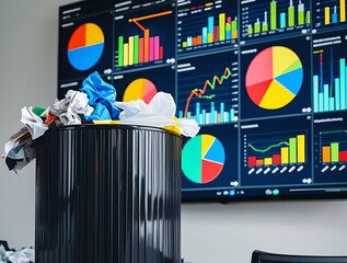 Data Analysis of Waste Management Trends and Recycling Impact: Visualization of Environmental Statistics with Bar Charts, Pie Charts, and Line Graphs Against Waste Disposal Practices

