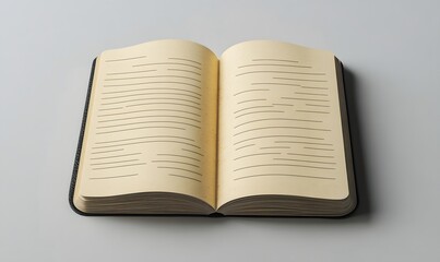 Open book with blank pages on white background. (1)