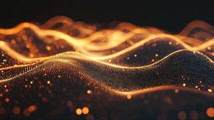 A stylized image of business data streams flowing through a glowing grid.