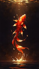 Epic Chinese New Year Wallpaper with Dragons, Koi Fish, and Asian Culture in Vibrant Red and Gold Tones
