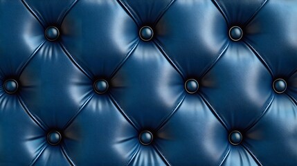 Fototapeta premium Tufted Dark Blue Leather Upholstery Texture