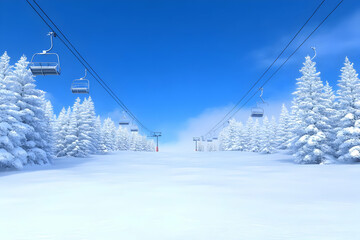 Snowy Mountain 3D Illustration