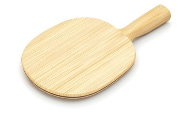 Unbranded light wood ping pong paddle isolated on white.
