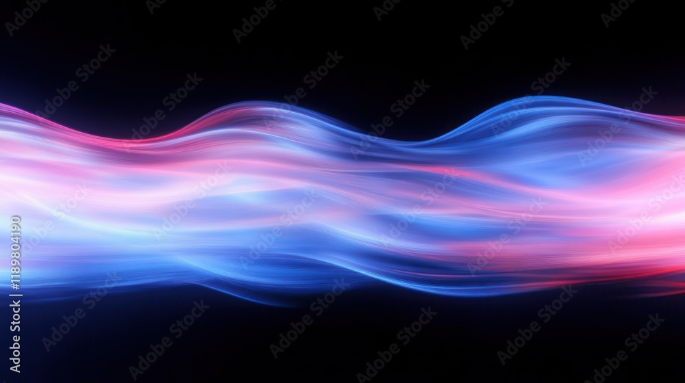 Aufkleber dynamic abstract flowing blue and pink light trails with soft backlighting for dreamy effect