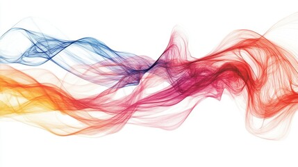 A multicolored graph flowing into a digital river, symbolizing data streams.