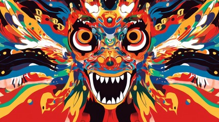 A traditional Chinese opera performance during New Year festivities, with vibrant costumes and makeup.