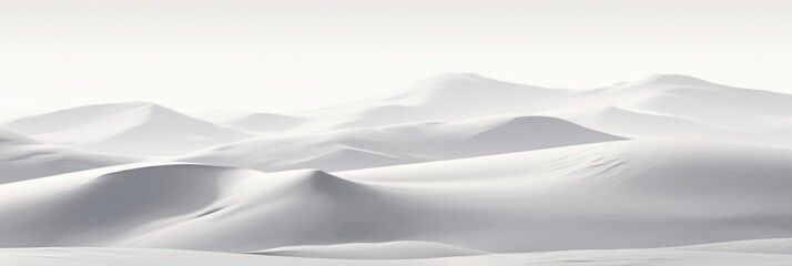 Fototapeta premium A Serene and Captivating View of Snow-Covered Mountain Peaks Stretching Across the Horizon, Reflecting a Subtle Grayscale Palette Under Soft Natural Light