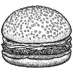 Burger Drawing Png
