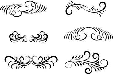 Fototapeta premium Swirl ornament collection. Black scroll decorative ornament. Vintage black ornament elements