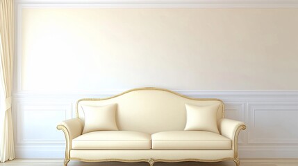 Elegant Cream Sofa in a Classic Interior