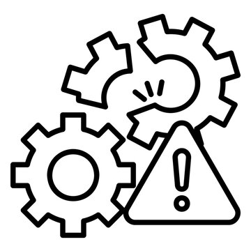 Disruption icon to change business and production processes and systems