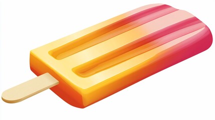 Delicious Orange and Pink Popsicle on a White Background
