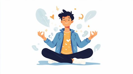 Mindfulness and Inner Peace: A Young Man Meditates