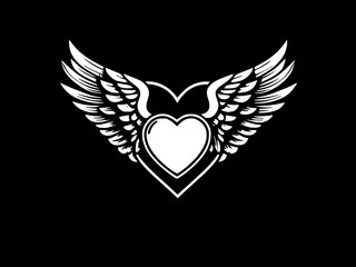 Obraz premium wings and heart icon illustration graphic design