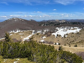 The last remnants of spring snow after a long and harsh mountain winter - Northern Velebit National...