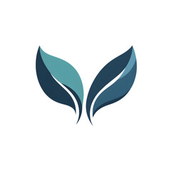 Minimalistic Intertwined Abstract Leaves Icon with Flowing Lines