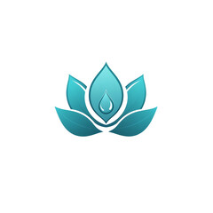 Fototapeta premium Modern Minimal Lotus Leaf Icon on White Background