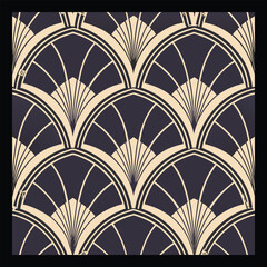 Luxury floral seamless pattern in art deco style. Vector illustration. Seamless pattern with decorative ornament. Template for carpet, shawl, wallpaper, textile.
